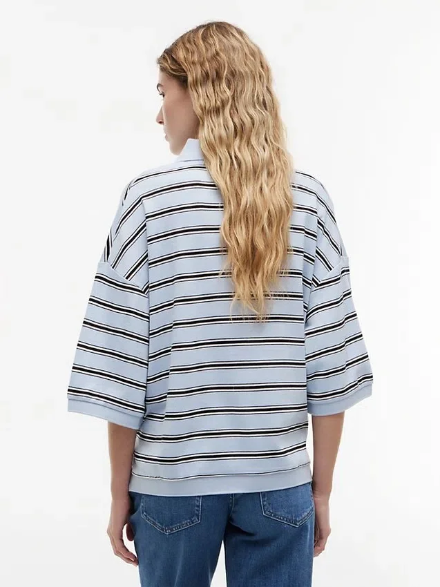 Polo cu dungi, croială oversized Polo cu dungi, croială oversized