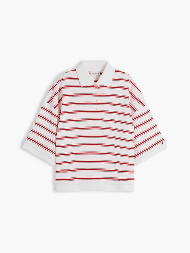 Polo cu dungi, croială oversized Polo cu dungi, croială oversized