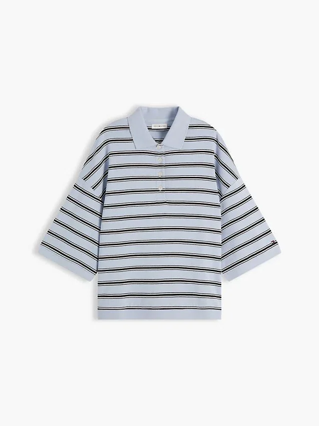 Polo cu dungi, croială oversized Polo cu dungi, croială oversized