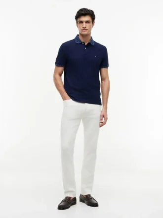 Polo cu guler jacquard, croială regular