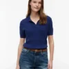 Polo cu mâneci scurte, tricotat cu model în relief Polo cu mâneci scurte, tricotat cu model în relief