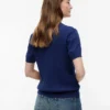 Polo cu mâneci scurte, tricotat cu model în relief Polo cu mâneci scurte, tricotat cu model în relief