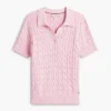 Polo cu mâneci scurte, tricotat cu model în relief Polo cu mâneci scurte, tricotat cu model în relief