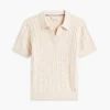 Polo cu mâneci scurte, tricotat cu model în relief Polo cu mâneci scurte, tricotat cu model în relief