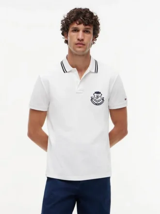 Polo cu monogramă și croială regular fit