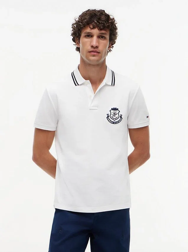 Polo cu monogramă și croială regular fit Polo cu monogramă și croială regular fit