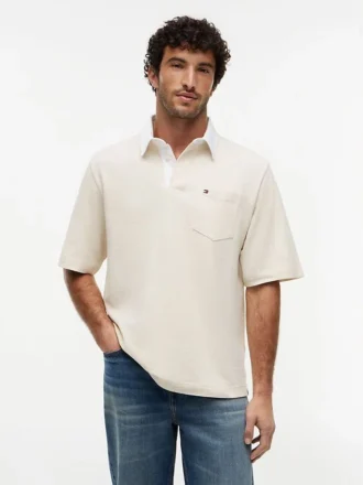 Polo de rugby din crep jersey cu croială oversized