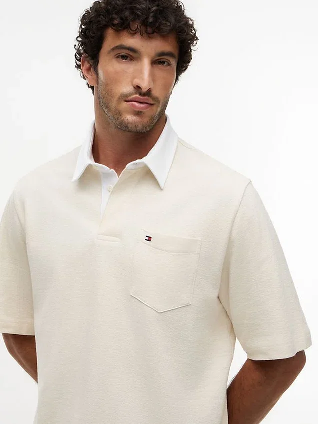 Polo de rugby din crep jersey cu croială oversized Polo de rugby din crep jersey cu croială oversized