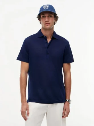 Polo din amestec de bumbac și in New York Label