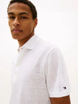 Polo din amestec de bumbac și in New York Label