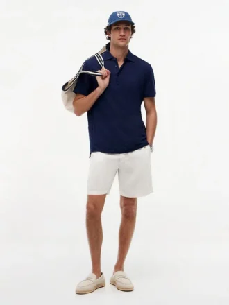 Polo din amestec de bumbac și in New York Label