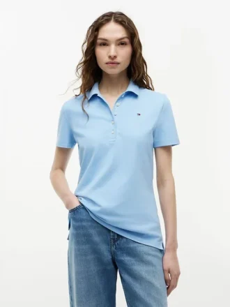 Polo din bumbac elastic, croială slim