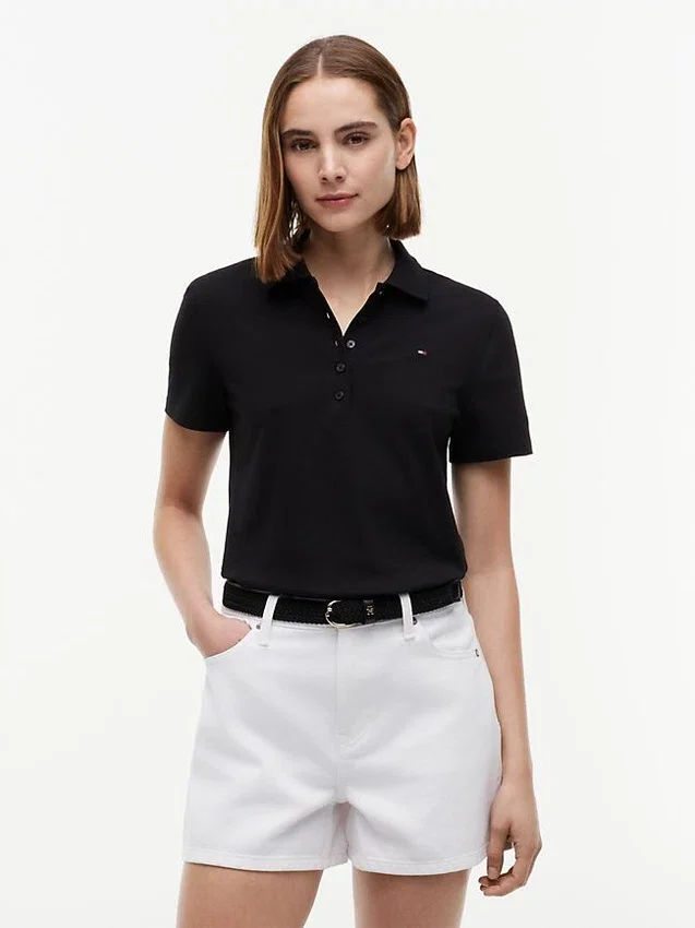 Polo din bumbac elastic cu croială clasică Polo din bumbac elastic cu croială clasică