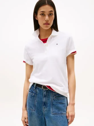 Polo din bumbac elastic cu croială clasică