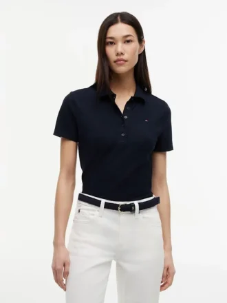 Polo din bumbac elastic cu croială clasică