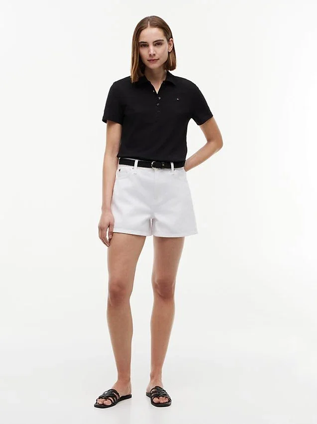 Polo din bumbac elastic cu croială clasică Polo din bumbac elastic cu croială clasică