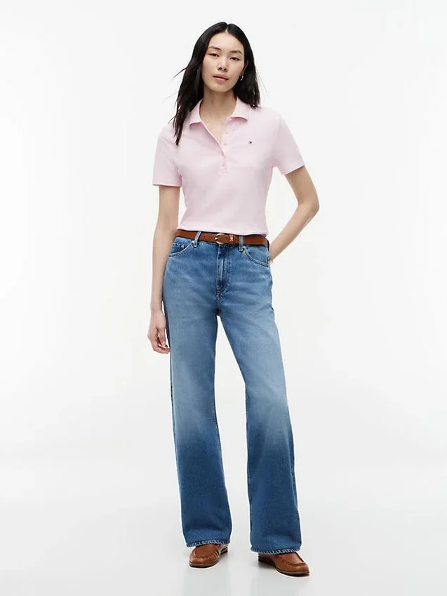 Polo din bumbac elastic cu croială clasică Polo din bumbac elastic cu croială clasică