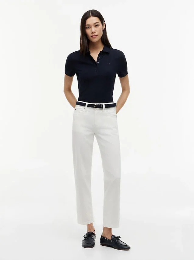 Polo din bumbac elastic cu croială clasică Polo din bumbac elastic cu croială clasică