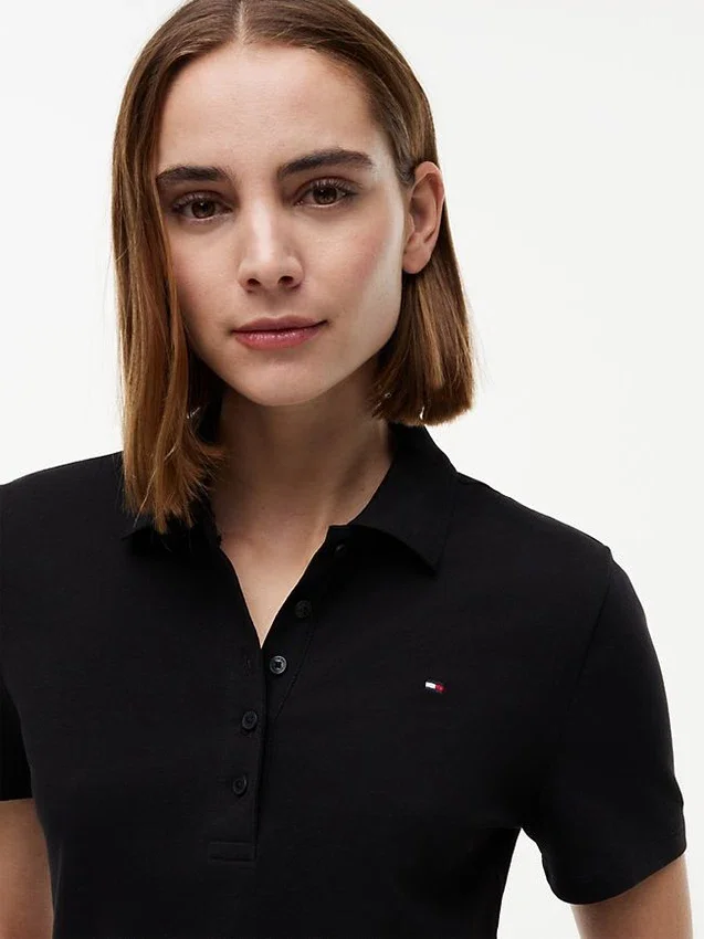 Polo din bumbac elastic cu croială clasică Polo din bumbac elastic cu croială clasică