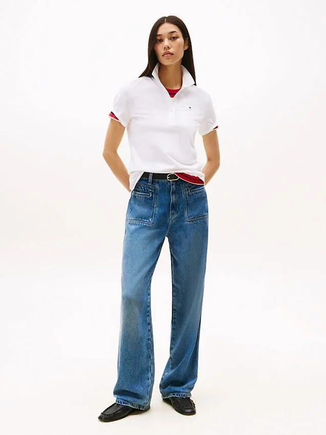 Polo din bumbac elastic cu croială clasică Polo din bumbac elastic cu croială clasică