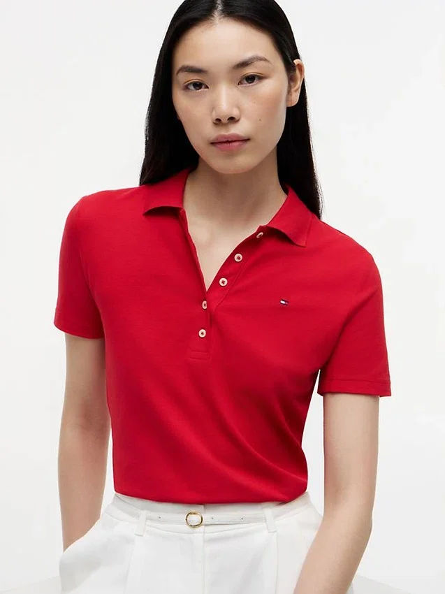 Polo din bumbac elastic cu croială clasică Polo din bumbac elastic cu croială clasică