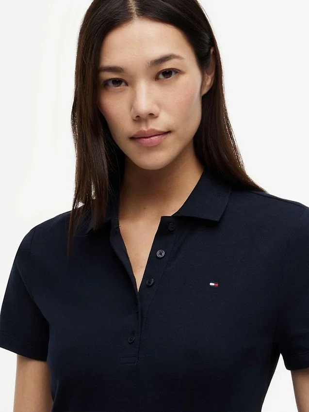 Polo din bumbac elastic cu croială clasică Polo din bumbac elastic cu croială clasică