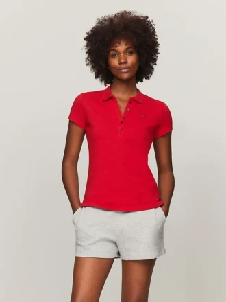 Polo din bumbac elastic cu croială slim