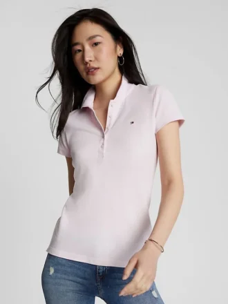Polo din bumbac elastic cu croială slim