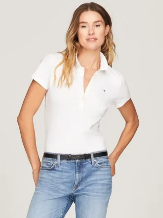 Polo din bumbac elastic cu croială slim