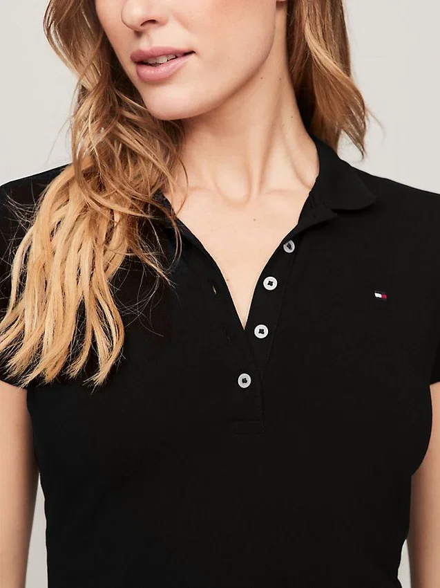 Polo din bumbac elastic cu croială slim Polo din bumbac elastic cu croială slim