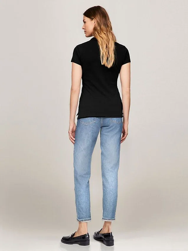 Polo din bumbac elastic cu croială slim Polo din bumbac elastic cu croială slim