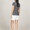 Polo din bumbac elastic cu dungi, croială slim Polo din bumbac elastic cu dungi, croială slim