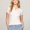 Polo din bumbac elastic cu dungi, croială slim