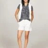 Polo din bumbac elastic cu dungi, croială slim Polo din bumbac elastic cu dungi, croială slim
