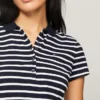 Polo din bumbac elastic cu dungi, croială slim Polo din bumbac elastic cu dungi, croială slim