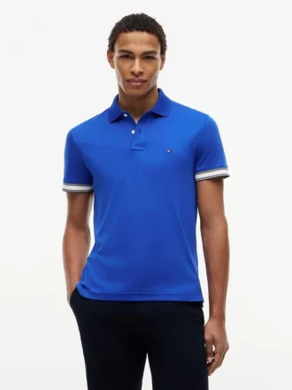 Polo din bumbac neted, croială Slim Fit
