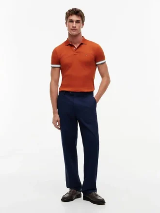 Polo din bumbac neted, croială Slim Fit
