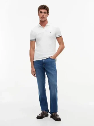 Polo din bumbac neted, croială Slim Fit