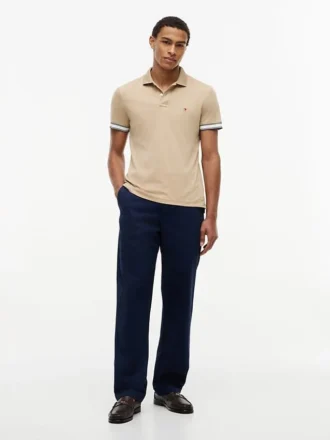 Polo din bumbac neted, croială Slim Fit
