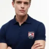 Polo din bumbac neted cu steag ondulat, croială regular Polo din bumbac neted cu steag ondulat, croială regular