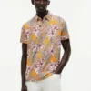 Polo din jersey cu imprimeu floral, croială regular