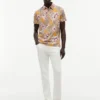 Polo din jersey cu imprimeu floral, croială regular
