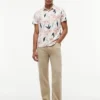 Polo din jersey cu imprimeu floral, croială regular