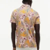 Polo din jersey cu imprimeu floral, croială regular
