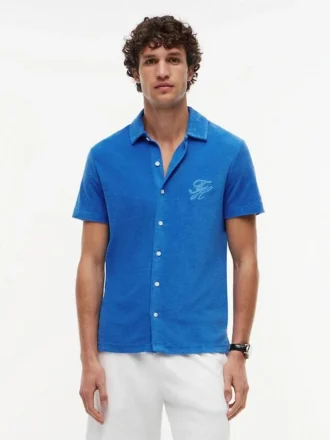 Polo din material frotir cu monogramă script