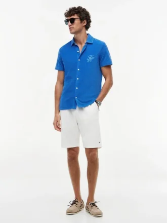 Polo din material frotir cu monogramă script