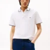 Polo din piqué cu amestec de in, croială regular