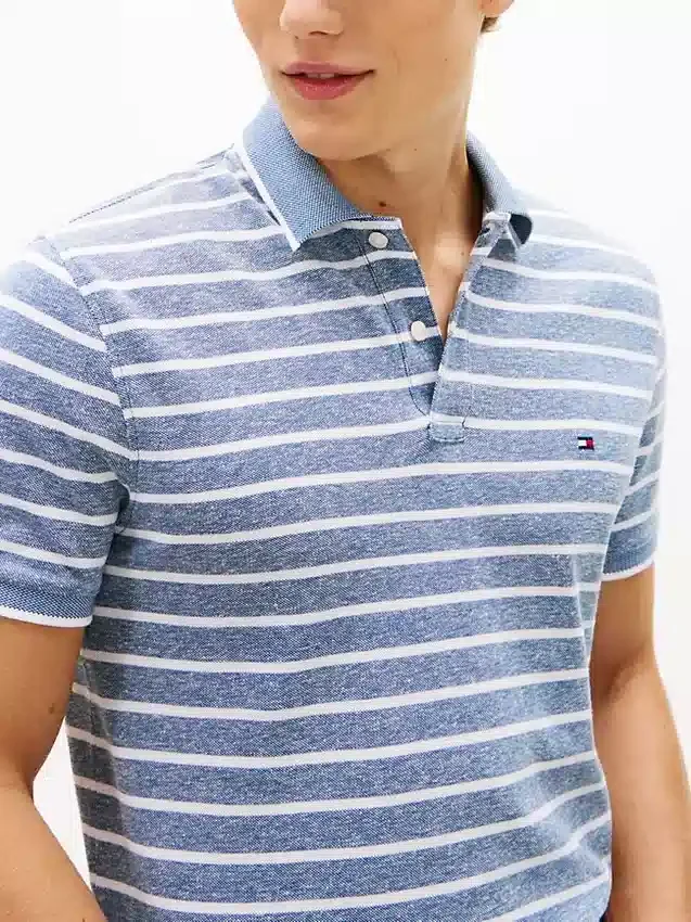 Polo din piqué cu amestec de in, croială regular Polo din piqué cu amestec de in, croială regular
