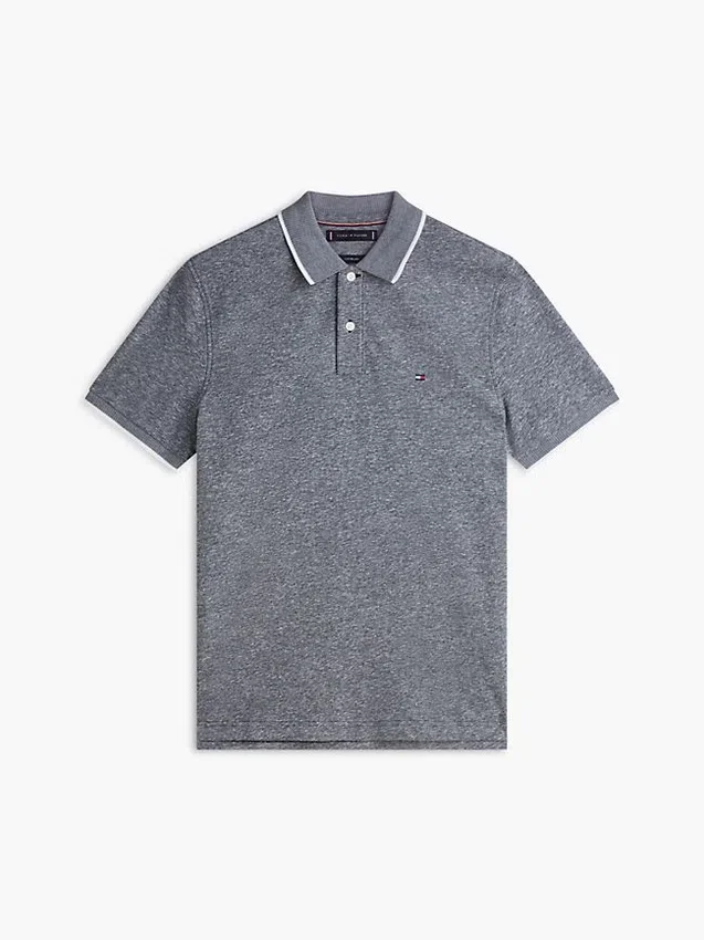 Polo din piqué cu amestec de in, croială regular Polo din piqué cu amestec de in, croială regular