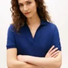 Polo din piqué elastic, croială relaxată